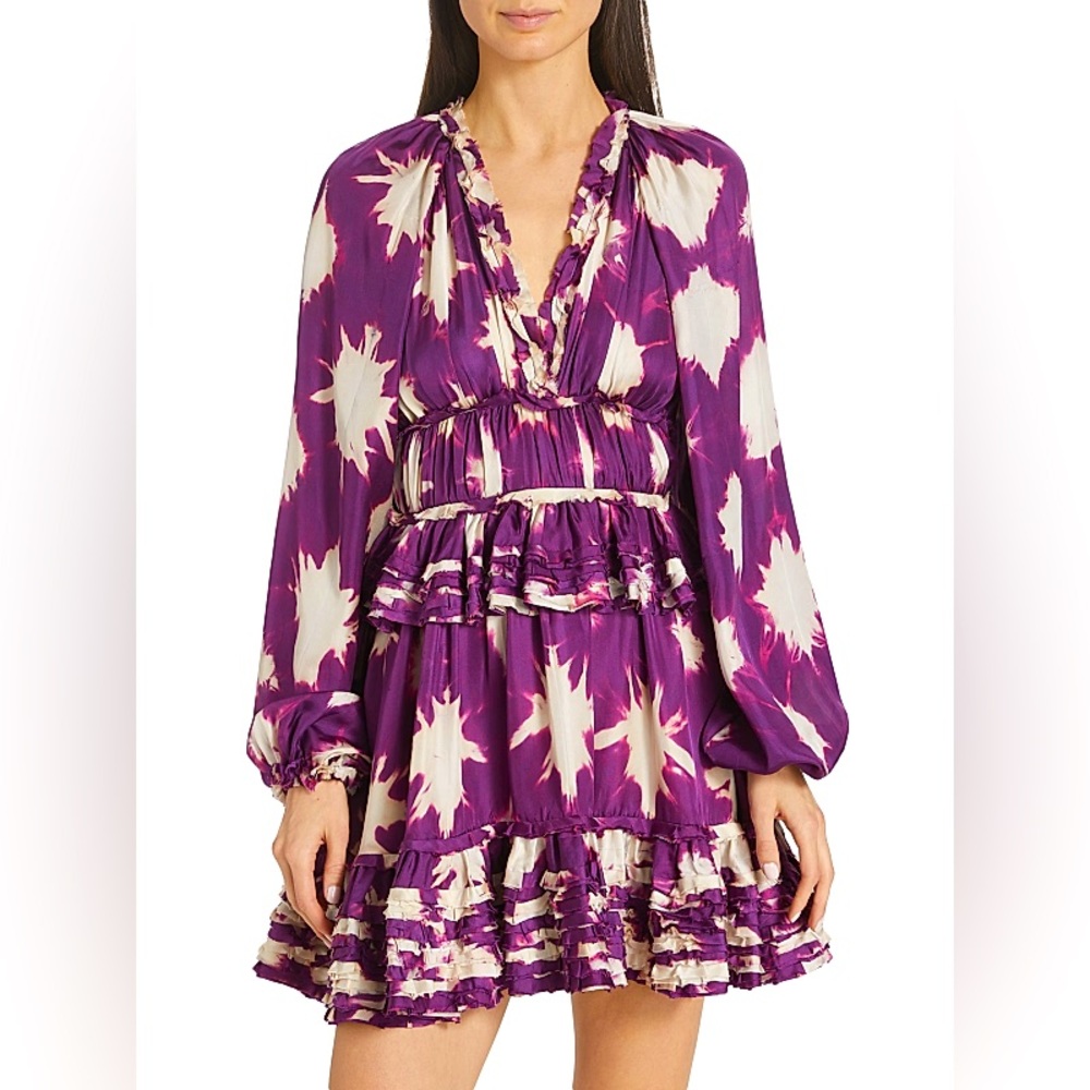 Ulla Johnson Emery Tiered Silk Minidress